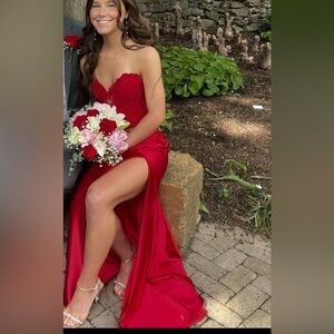 Sherri Hill Vibrant Red Prom Dress